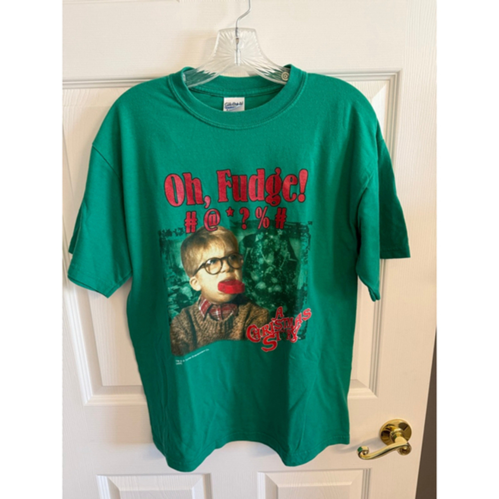 Christmas Tee A Christmas Story “Oh Fudge” Ralphie - Green Size M Adult